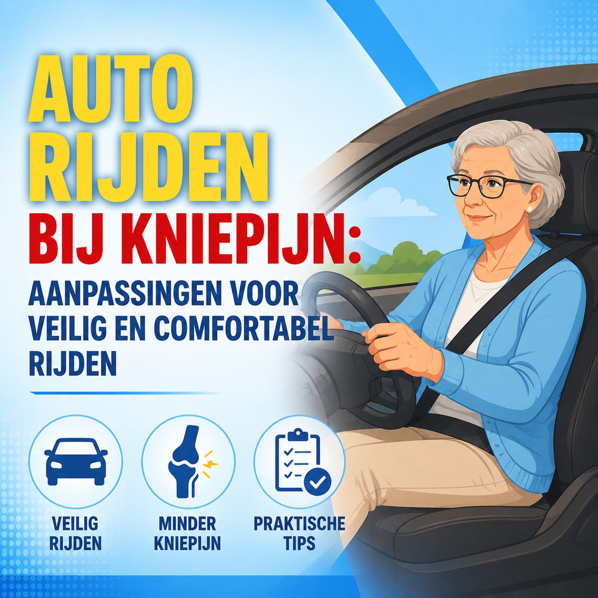 Autorijden bij kniepijn: aanpassingen voor veilig en comfortabel rijden