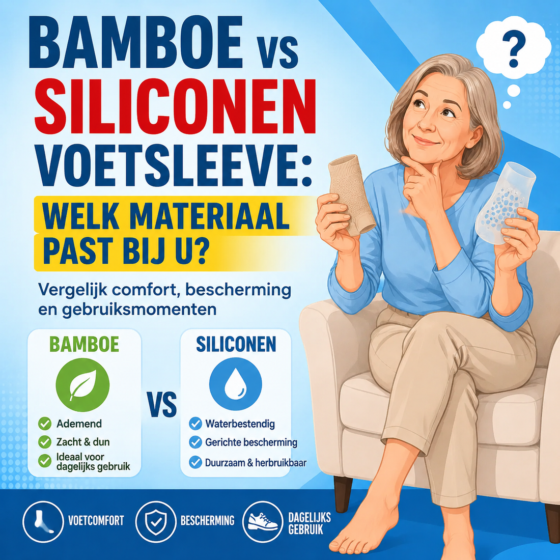 Bamboe vs siliconen voetsleeve: welk materiaal past bij u?