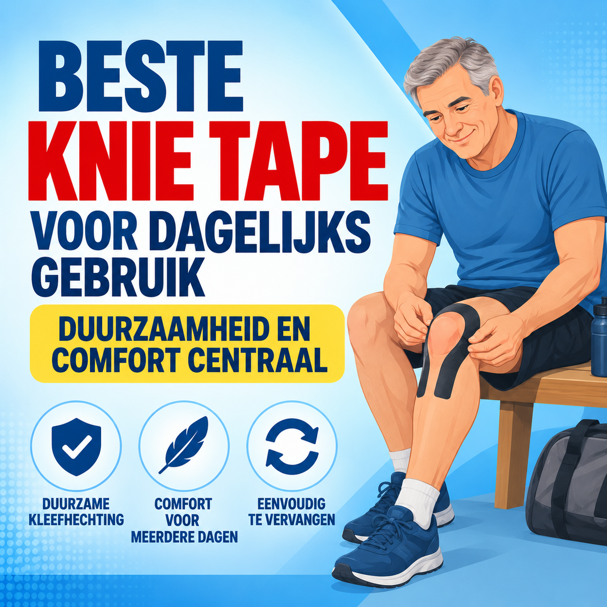 Beste knie tape voor dagelijks gebruik: duurzaamheid en comfort centraal
