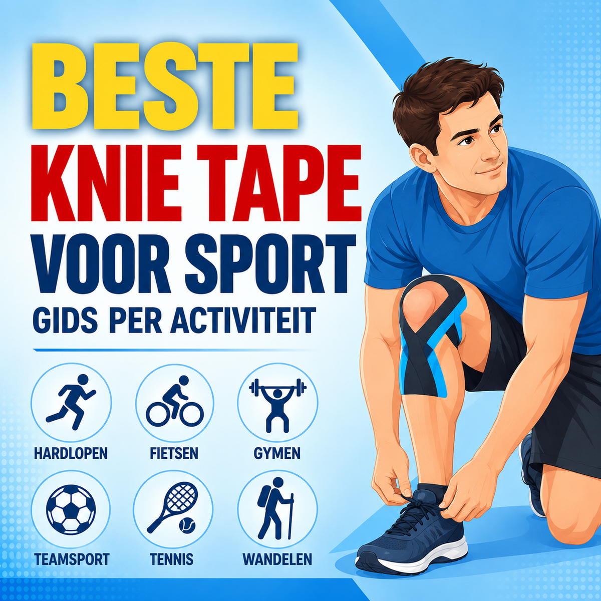 Beste knie tape voor sport: overzicht per activiteit