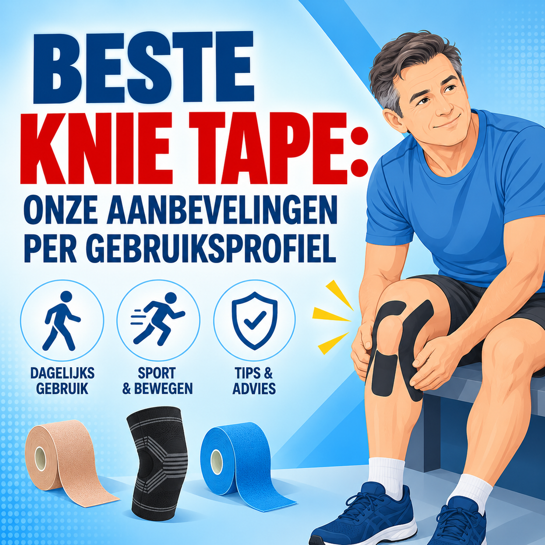 Beste knie tape: onze aanbevelingen per gebruiksprofiel