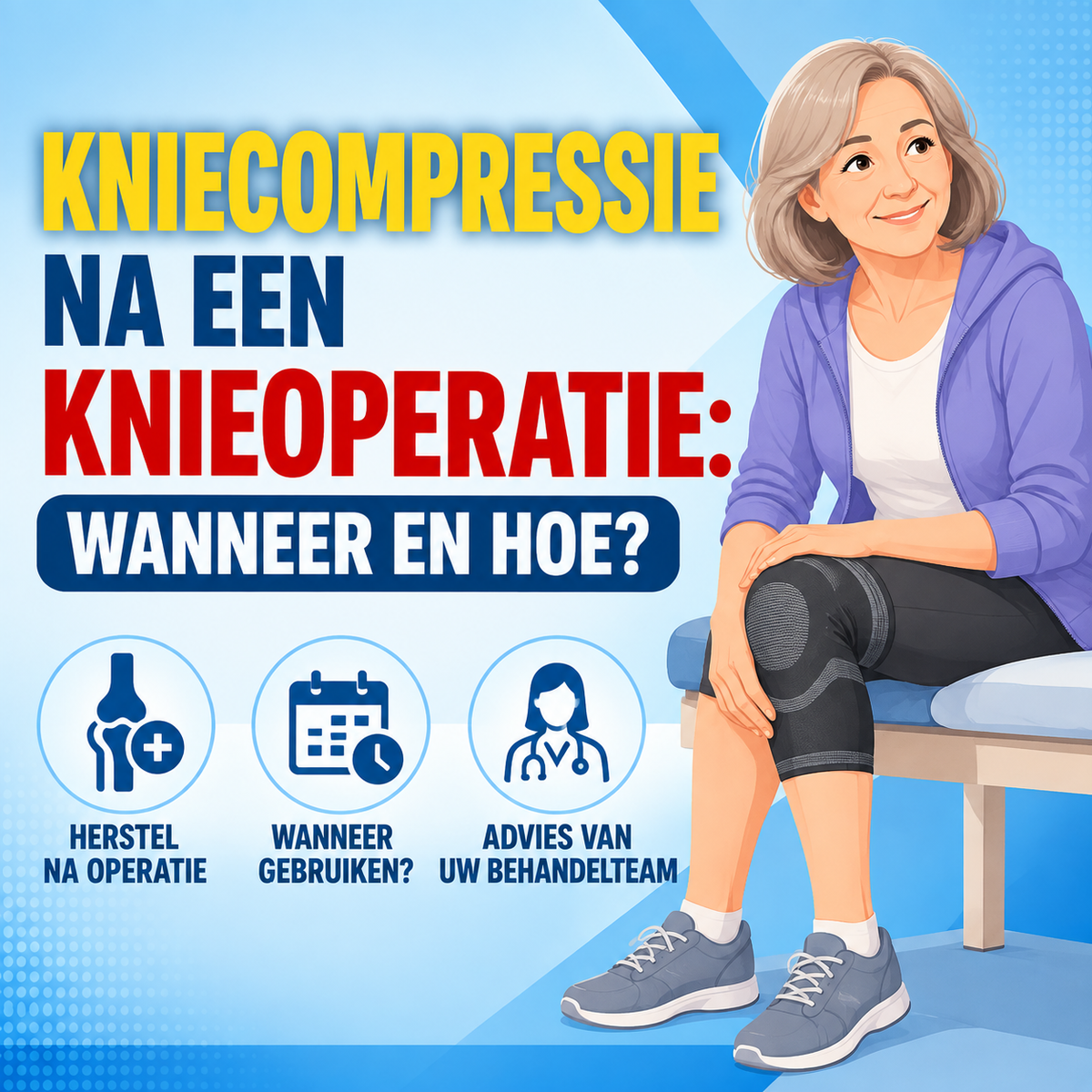 Kniecompressie na een knieoperatie: wanneer en hoe?
