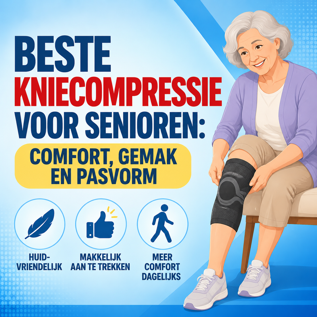 Beste kniecompressie voor senioren: comfort, gemak en pasvorm