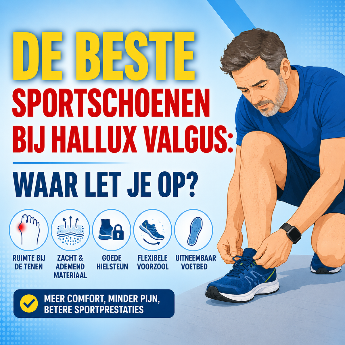 Beste sportschoenen bij hallux valgus: waar let je op?