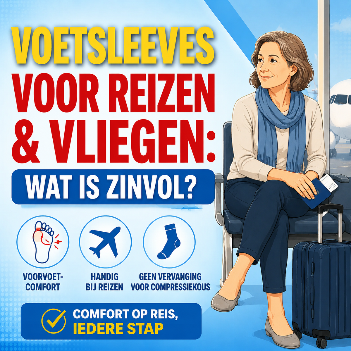 Voetsleeves voor reizen en vliegen: wat is zinvol?