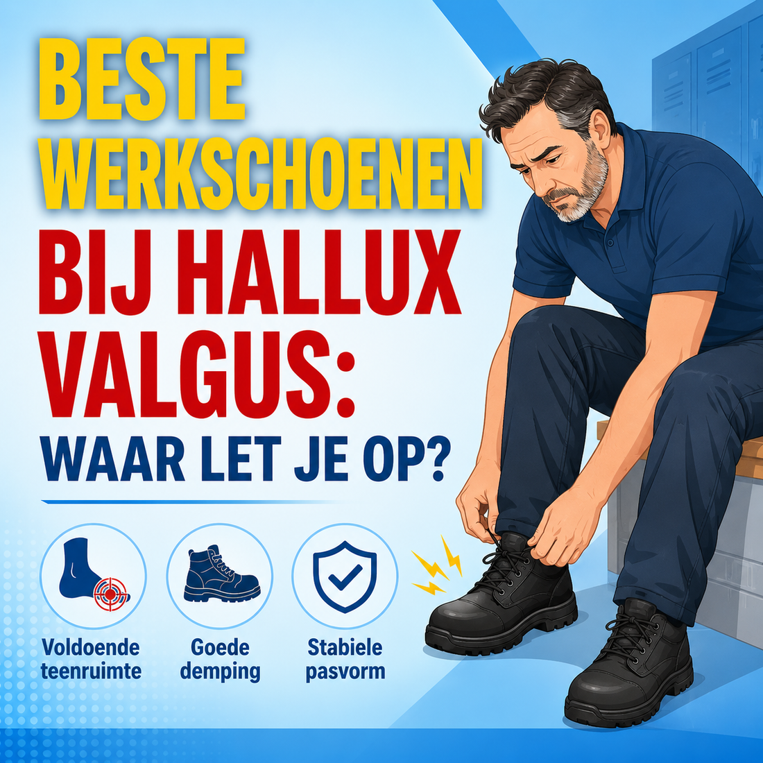 Beste werkschoenen bij hallux valgus: waar let je op?