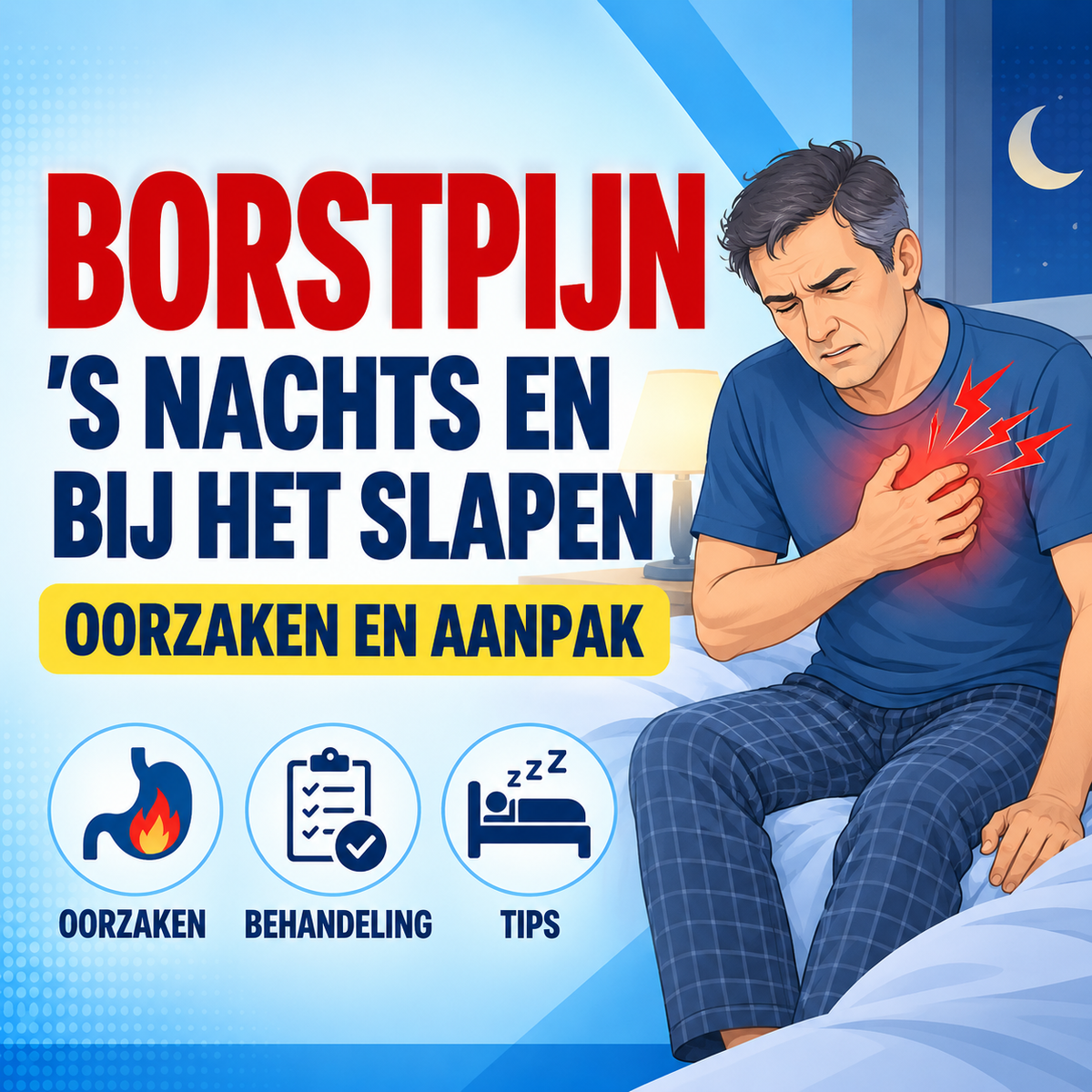 Borstpijn 's nachts en bij het slapen: oorzaken en aanpak
