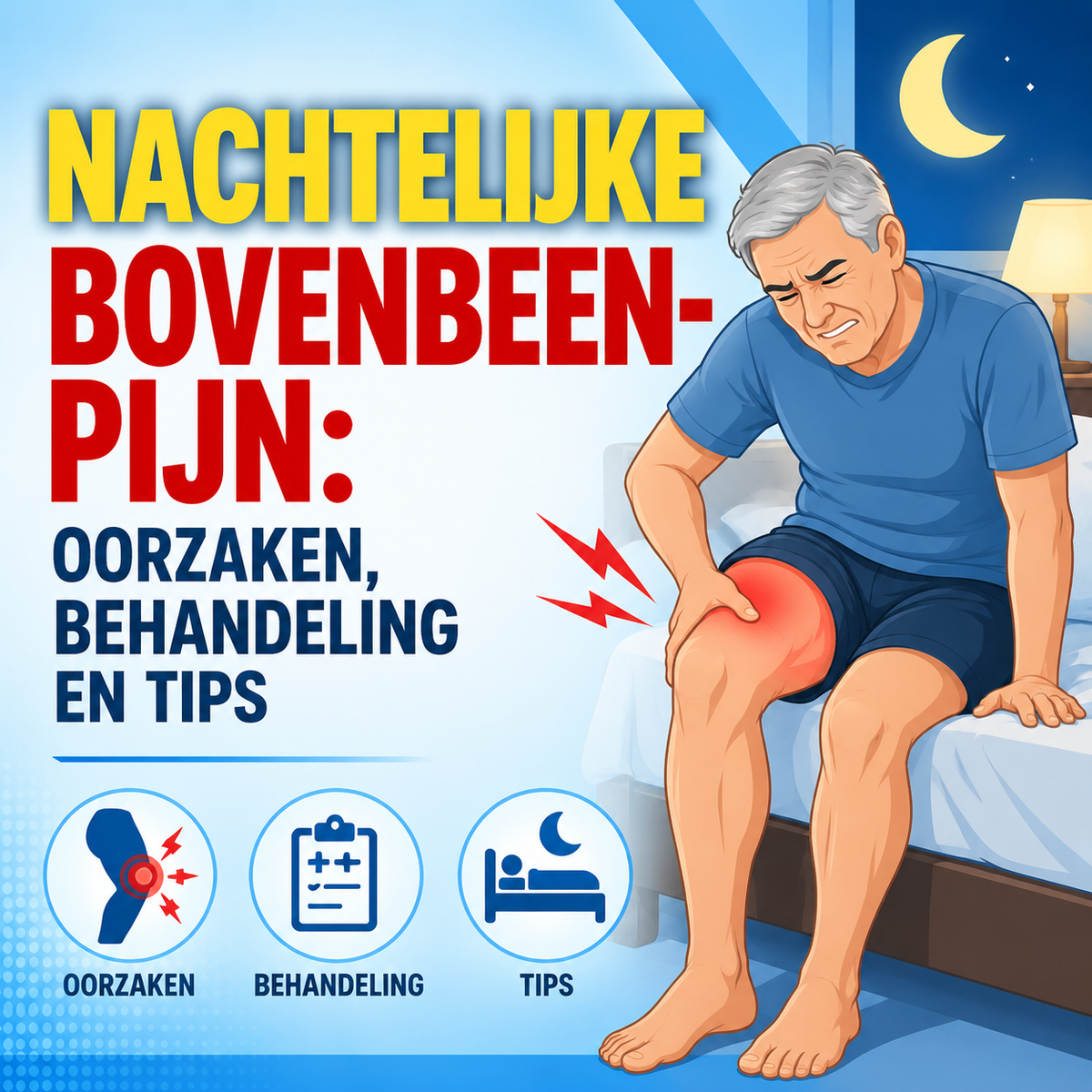 Bovenbeen-pijn 's nachts en bij het slapen: oorzaken en aanpak
