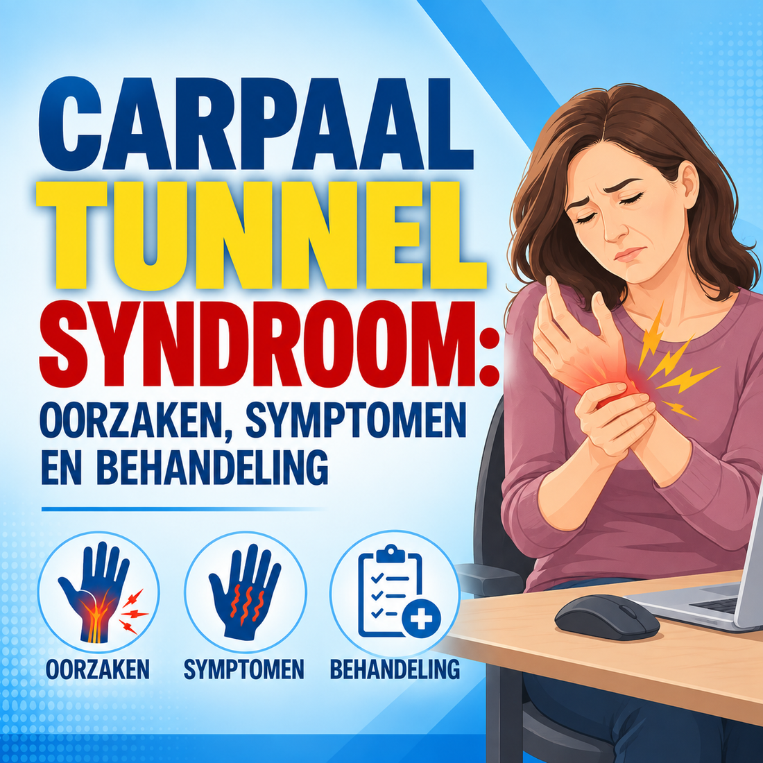 Carpaal tunnelsyndroom: oorzaken, symptomen en behandeling