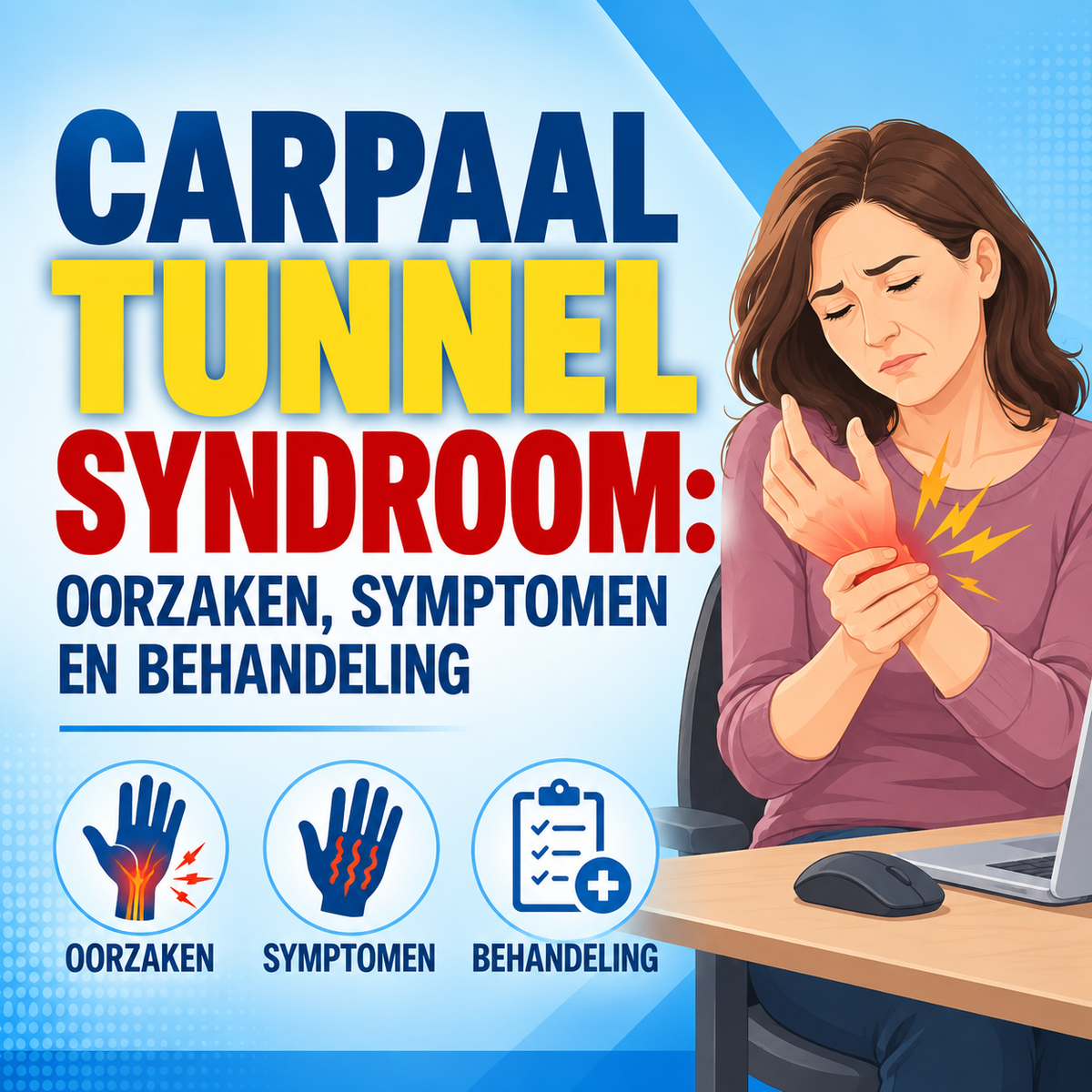 Carpaal tunnelsyndroom: oorzaken, symptomen en behandeling