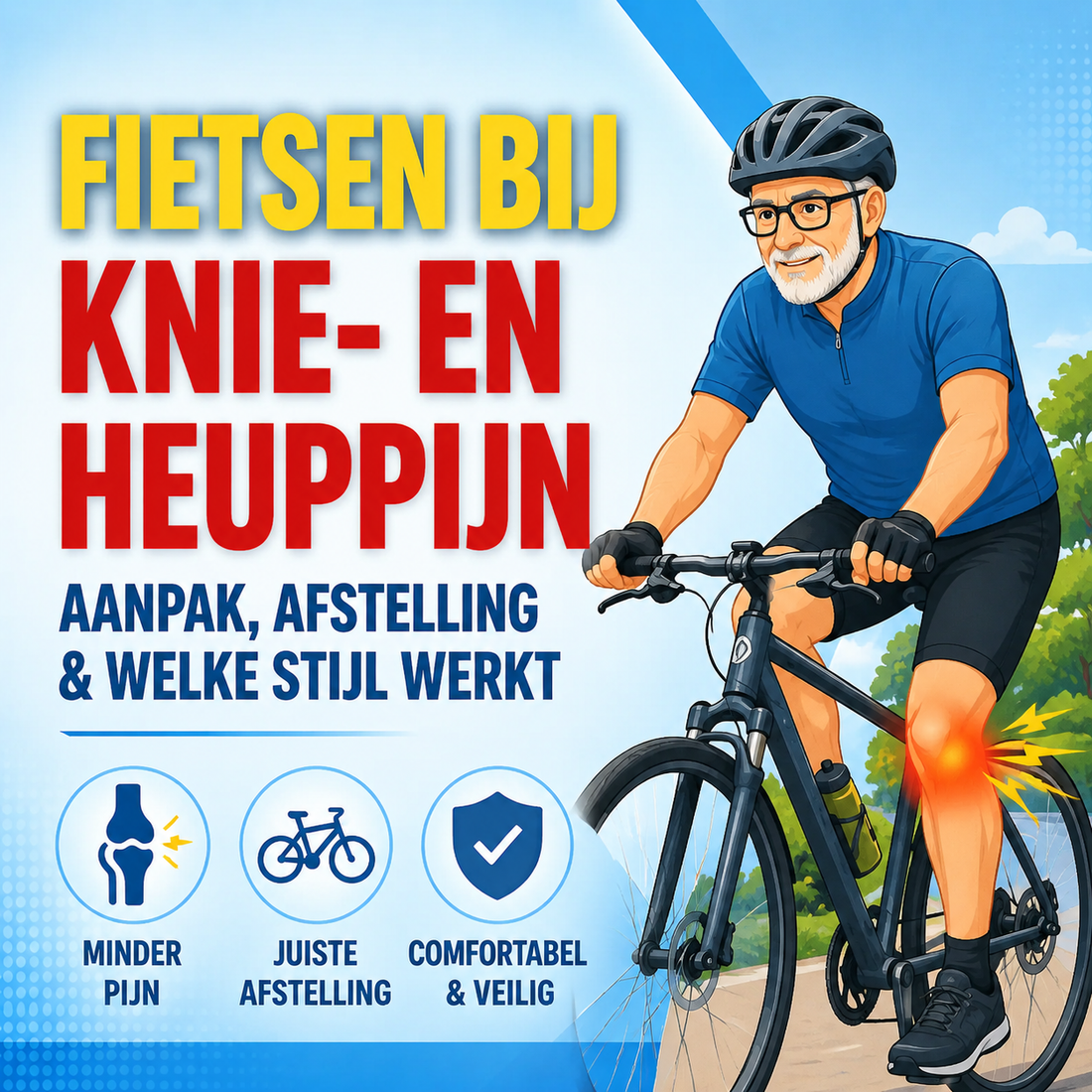 Fietsen bij kniepijn en heuppijn: aanpak, afstelling en welke stijl werkt
