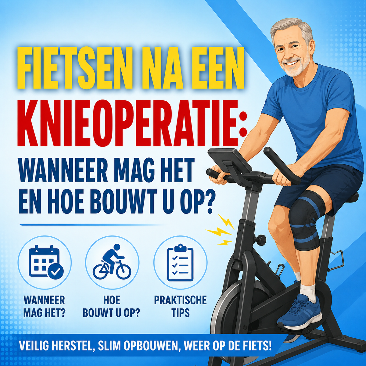 Fietsen na een knieoperatie: wanneer mag het en hoe bouwt u op?
