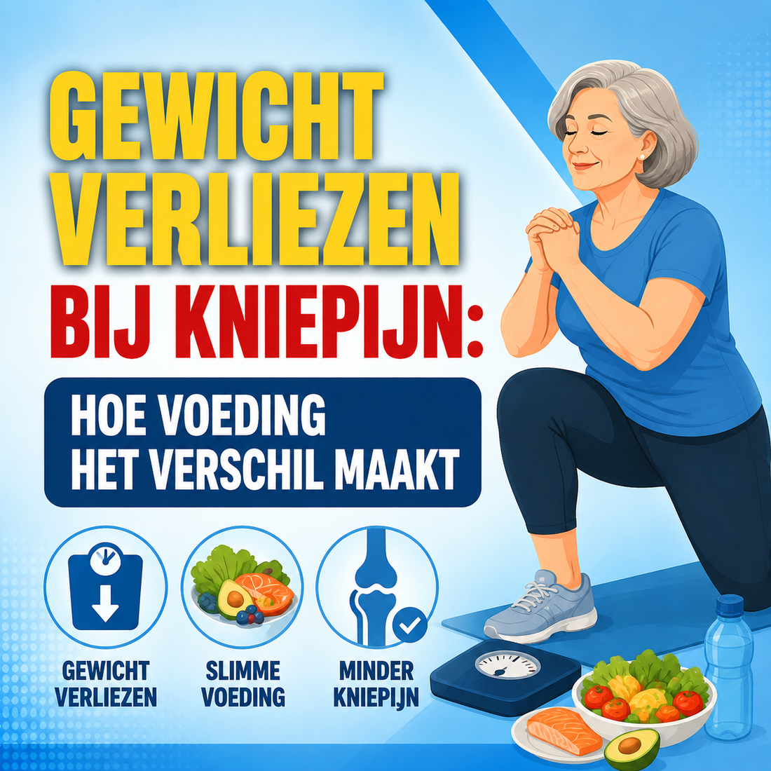 Gewicht verliezen bij kniepijn: hoe voeding het verschil maakt