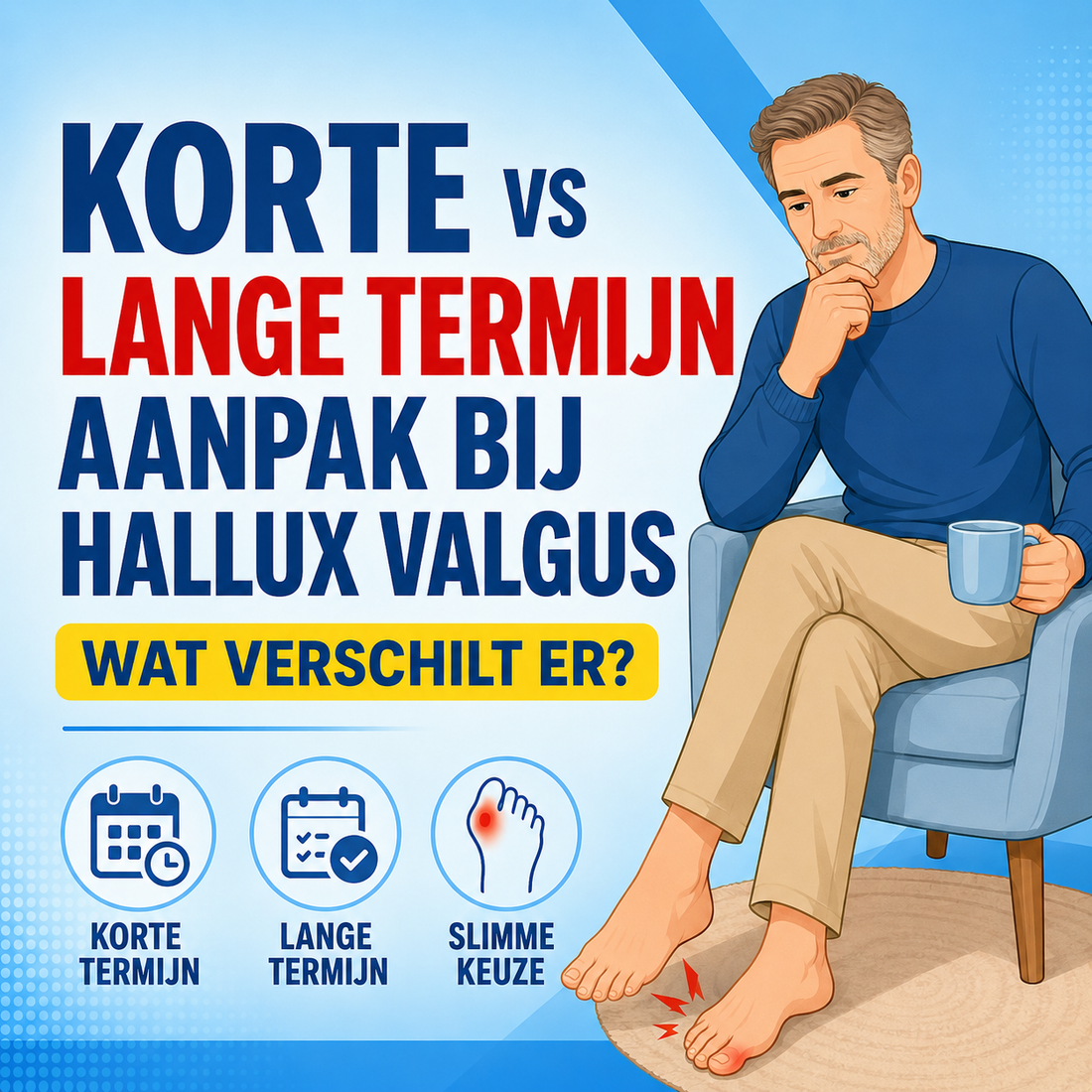 Hallux behandeling: korte vs lange termijn aanpak — wat verschilt er?