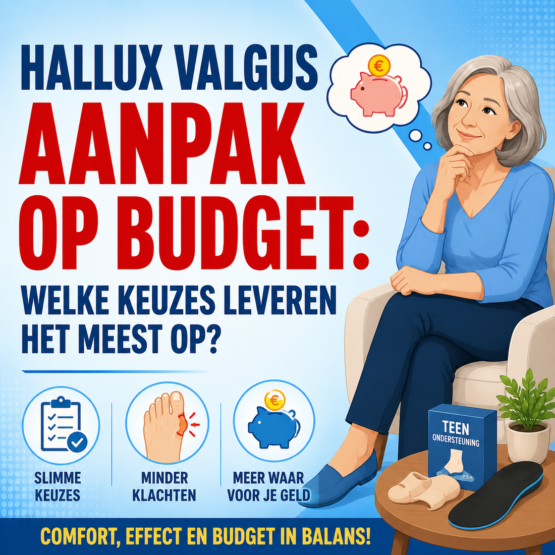 Hallux valgus aanpak op budget: welke keuzes leveren het meest op?