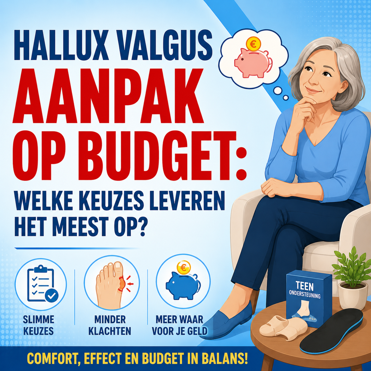 Hallux valgus aanpak op budget: welke keuzes leveren het meest op?