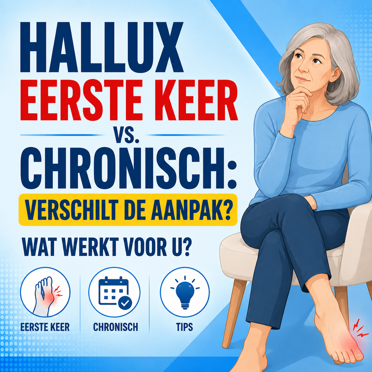 Hallux eerste keer vs chronisch: verschilt de aanpak?
