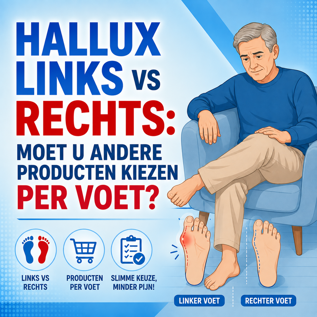Hallux links vs rechts: moet u andere producten kiezen per voet?