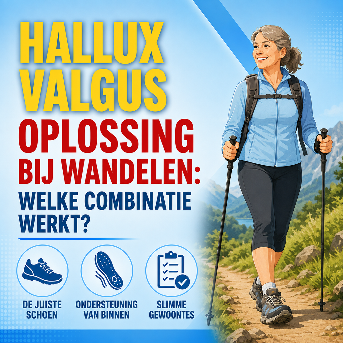 Hallux valgus oplossing bij wandelen: welke combinatie werkt?