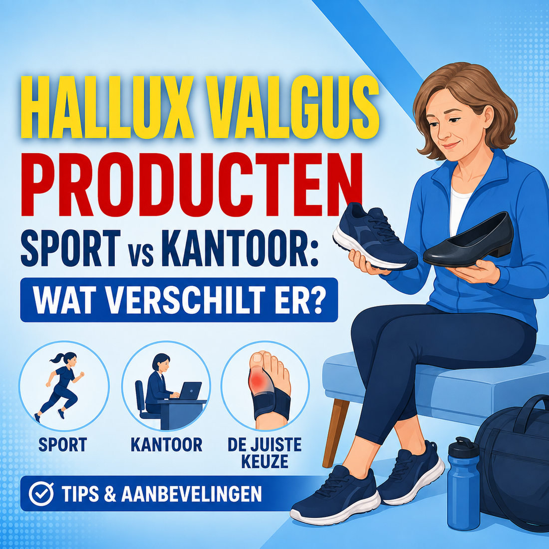 Hallux valgus producten voor sport vs kantoor: wat verschilt er?