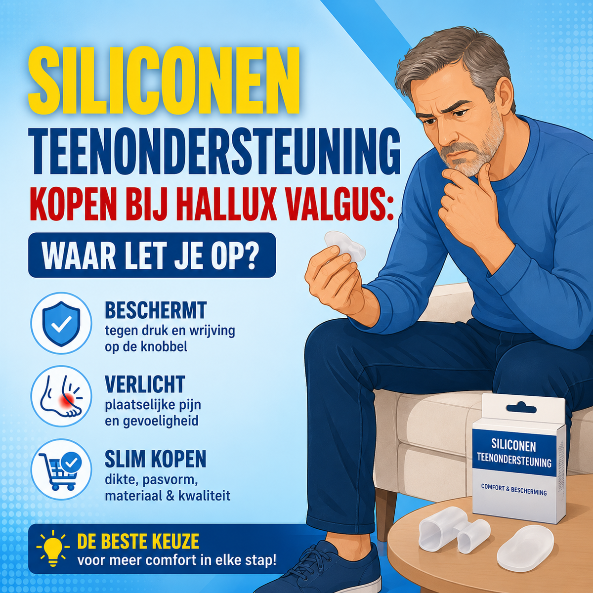 Siliconen teenondersteuning kopen bij hallux valgus: waar let je op?