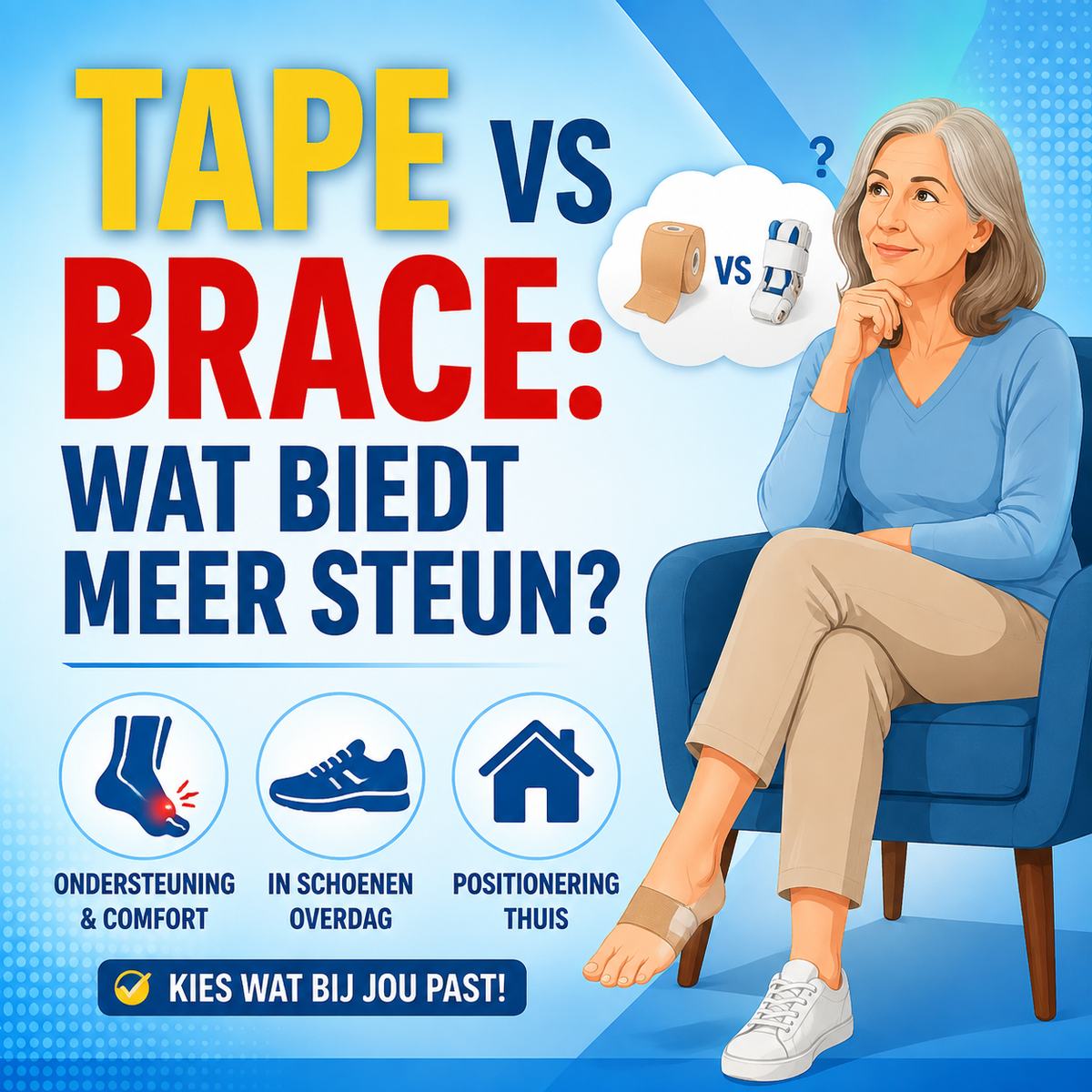 Hallux tape vs brace: wat biedt meer steun?