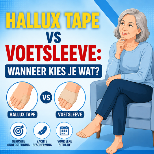 Hallux tape vs voetsleeve: wanneer kies je wat?