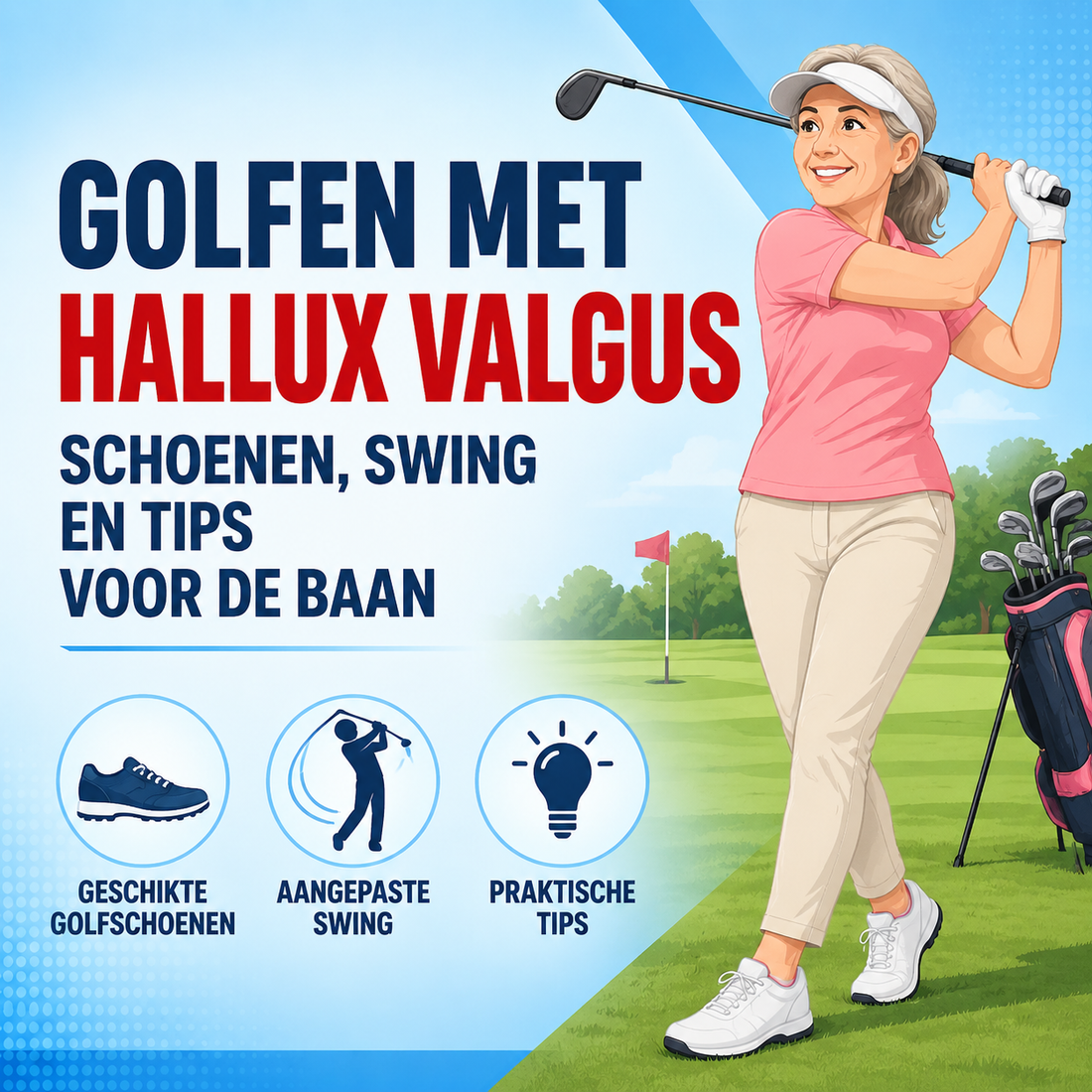 Golf met hallux valgus: schoenen, swing en tips voor de baan