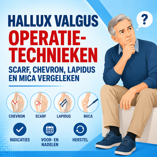 Hallux valgus operatietechnieken: Scarf, Chevron, Lapidus en MICA vergeleken