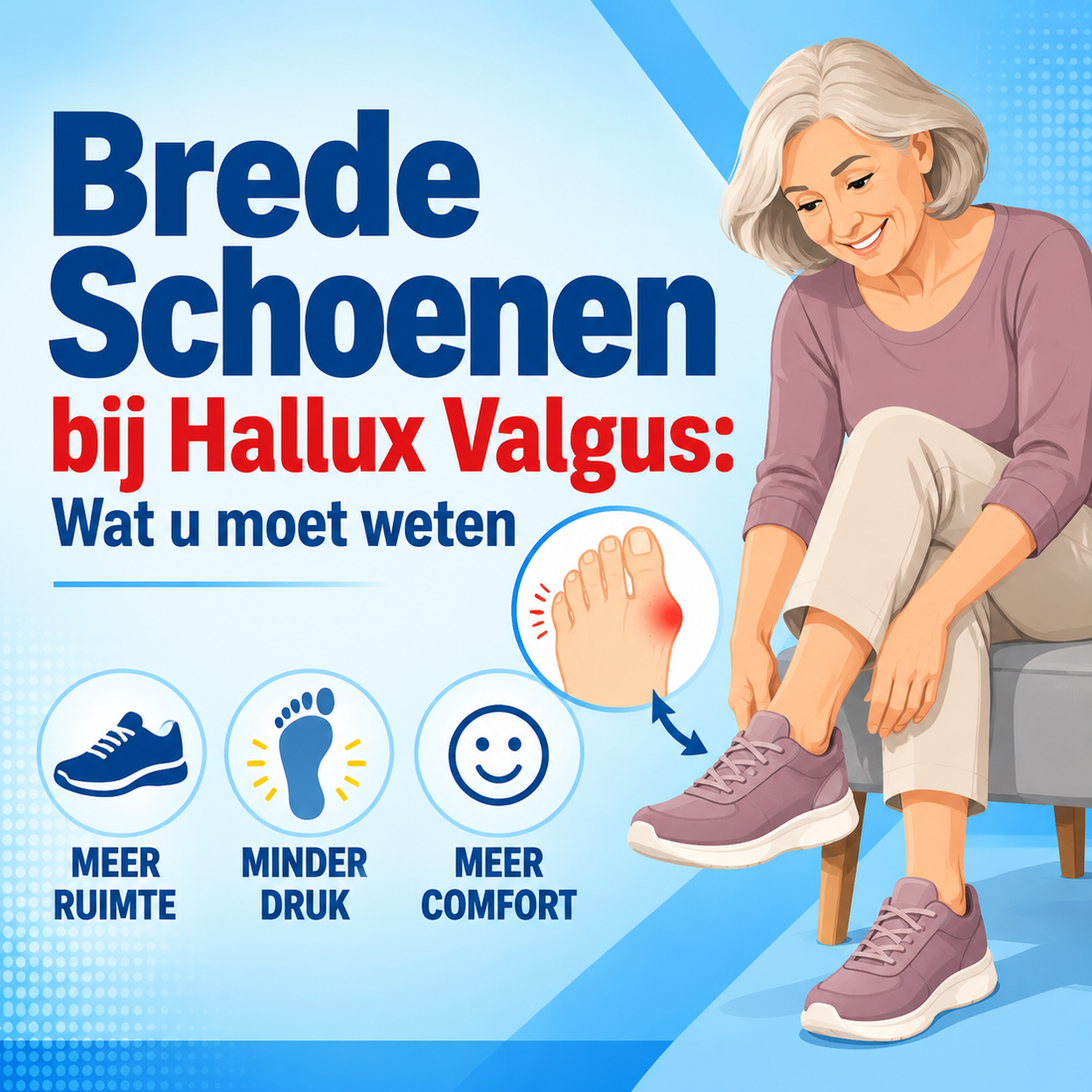 Brede schoenen kiezen bij hallux valgus: wat u moet weten