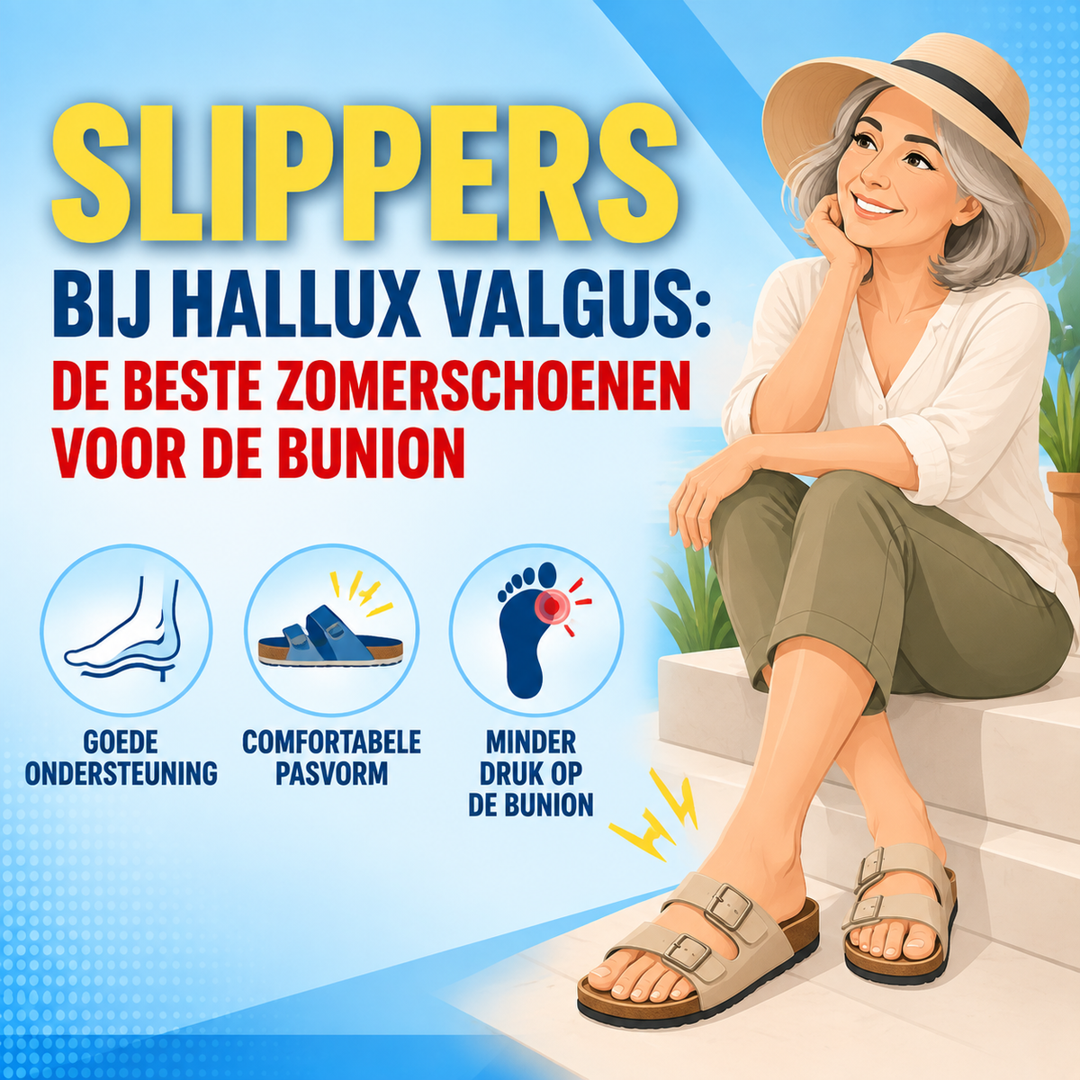 Slippers bij hallux valgus: de beste zomerschoenen voor de bunion