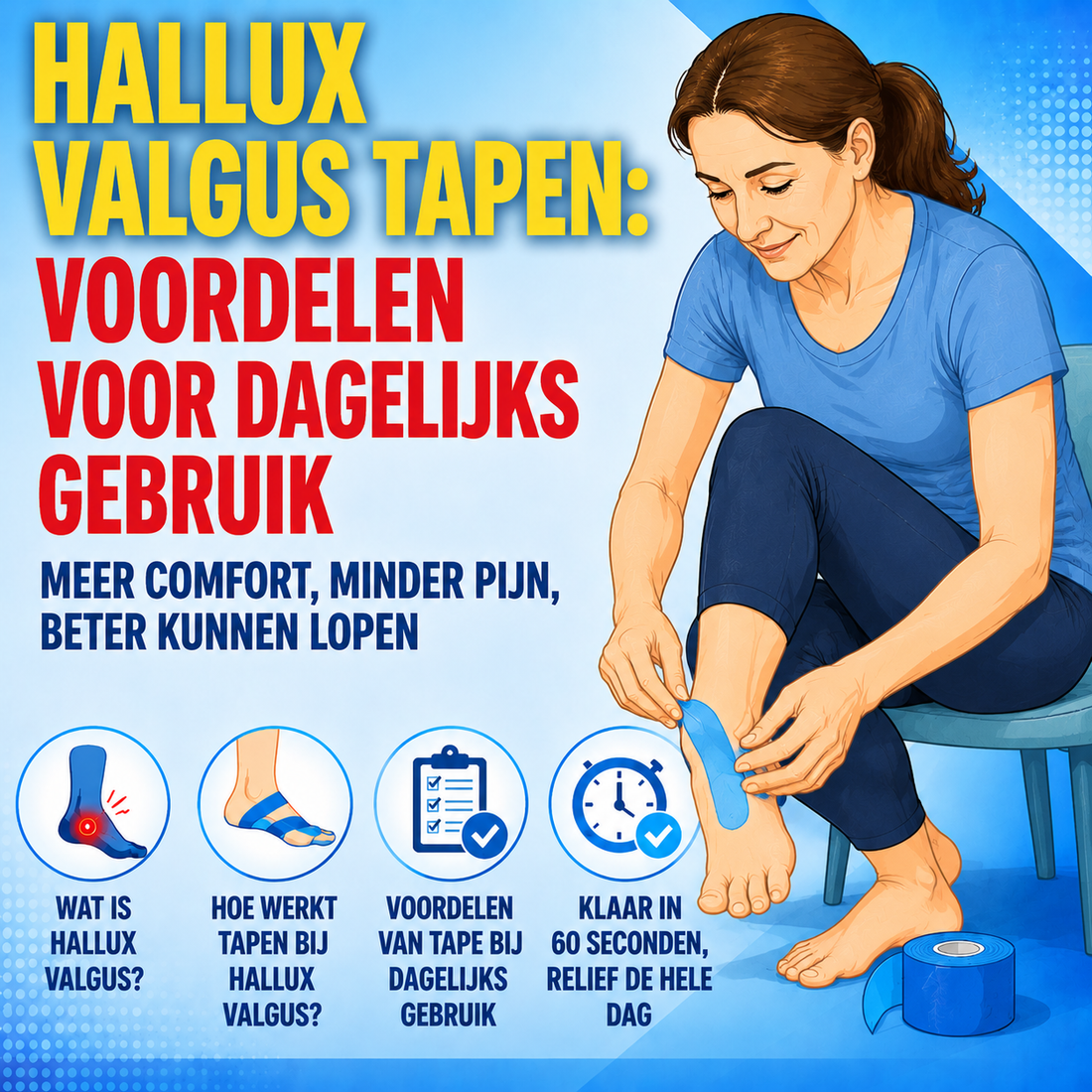 Hallux valgus tapen: voordelen voor dagelijks gebruik