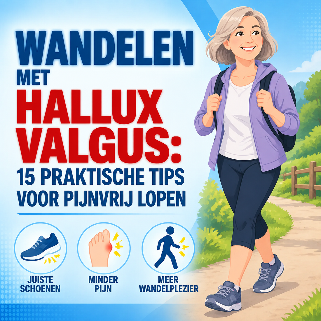 Wandelen met hallux valgus: 15 praktische tips voor pijnvrij lopen