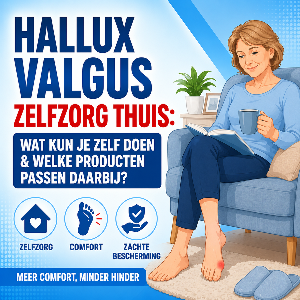 Hallux valgus zelfzorg thuis: wat kun je zelf doen en welke producten passen daarbij?