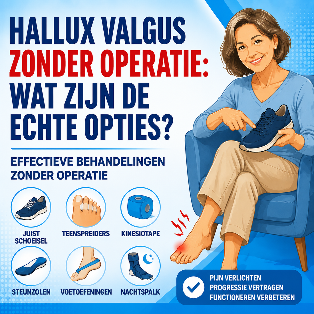 Hallux valgus zonder operatie: wat zijn de echte opties?