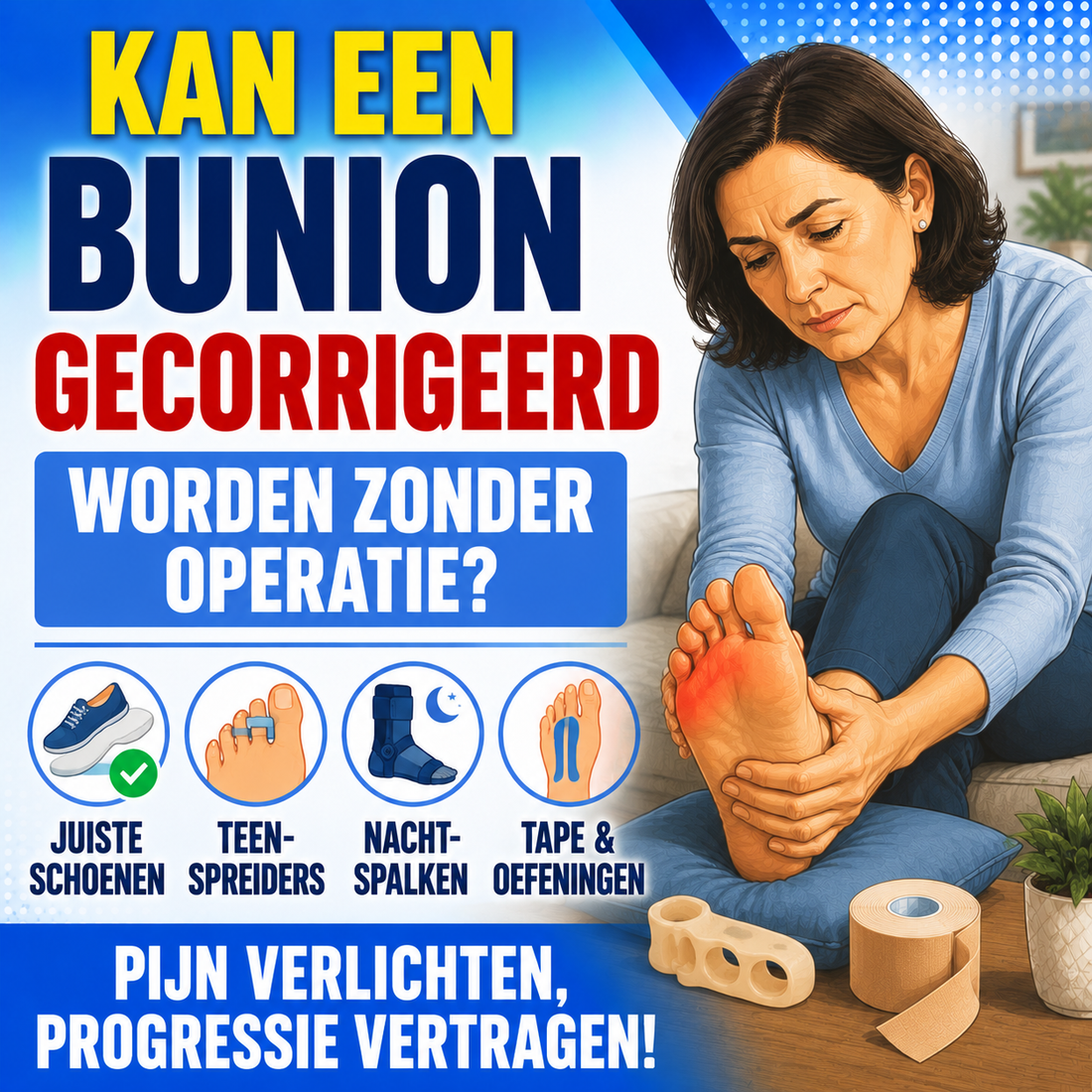 Kan een bunion gecorrigeerd worden zonder operatie?