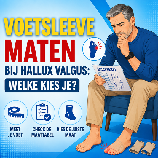 Voetsleeve maten bij hallux valgus vergelijken: welke kies je?