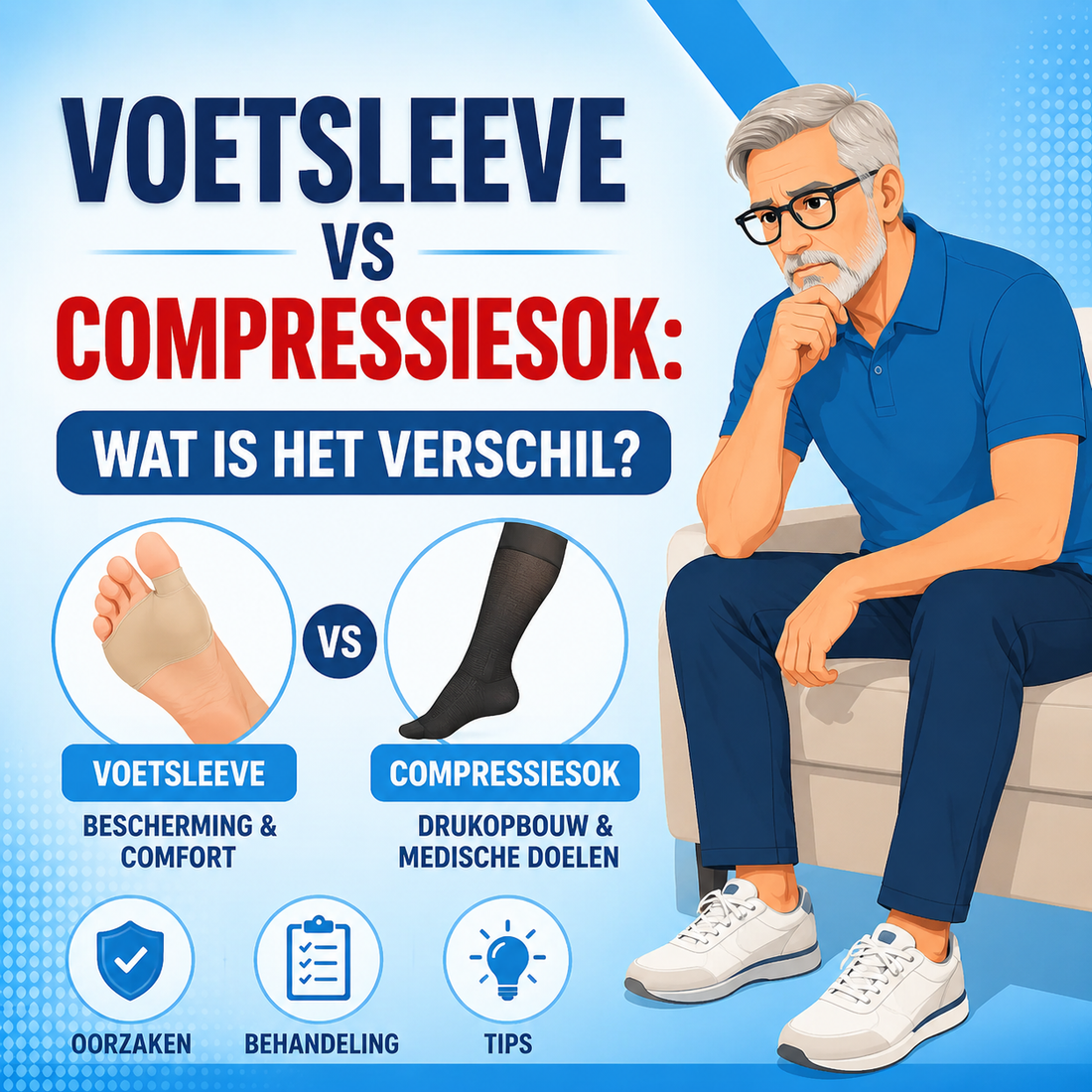 Hallux voetsleeve vs compressiesok: wat is het verschil?
