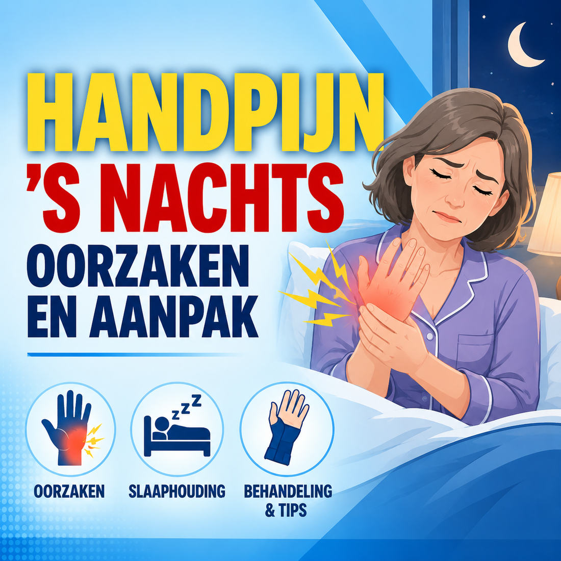 Handpijn 's nachts en bij het slapen: oorzaken en aanpak