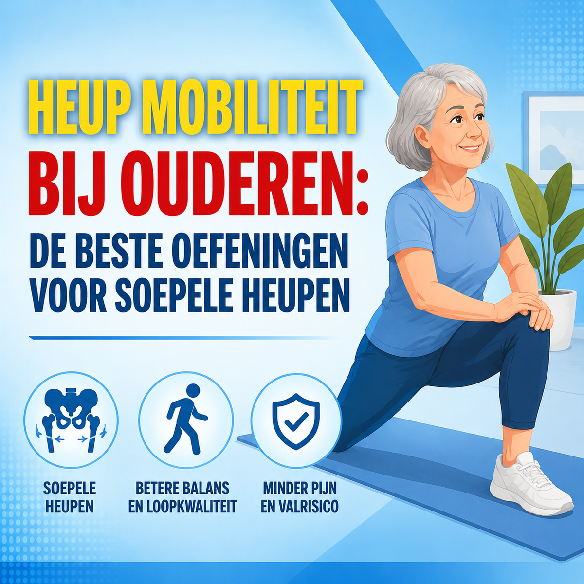 Heup mobiliteit bij ouderen: de beste oefeningen voor soepele heupen