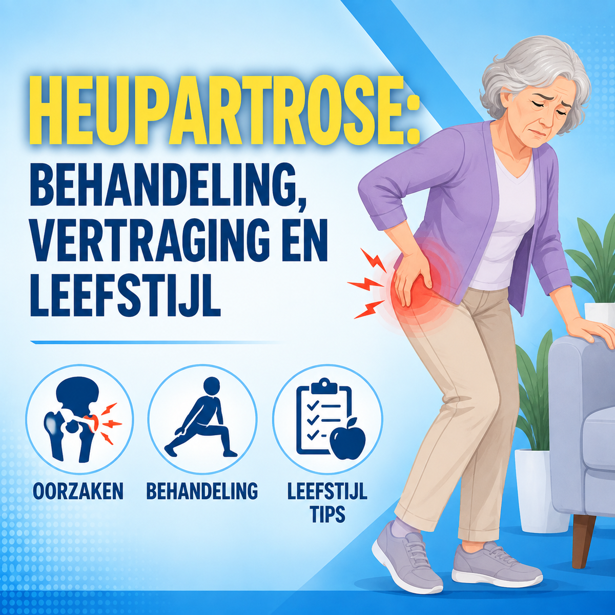 Heupartrose: behandeling, vertraging van progressie en leefstijl