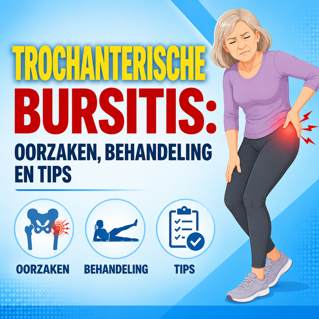 Heupbursitis (trochanterische bursitis): oorzaken en behandeling