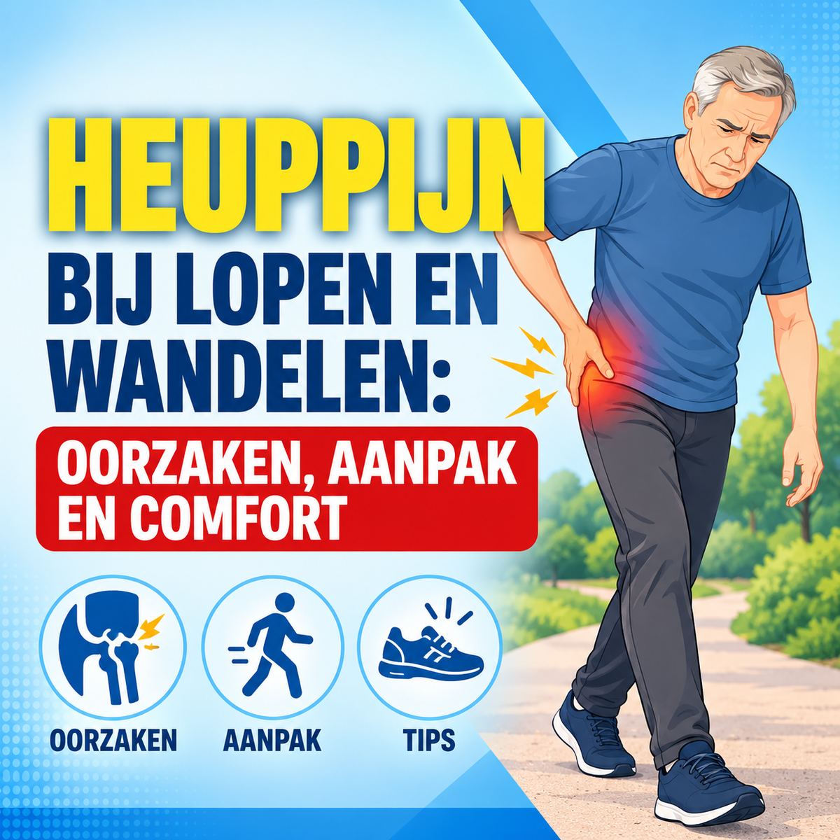 Heuppijn bij lopen en wandelen: oorzaken, aanpak en comfort