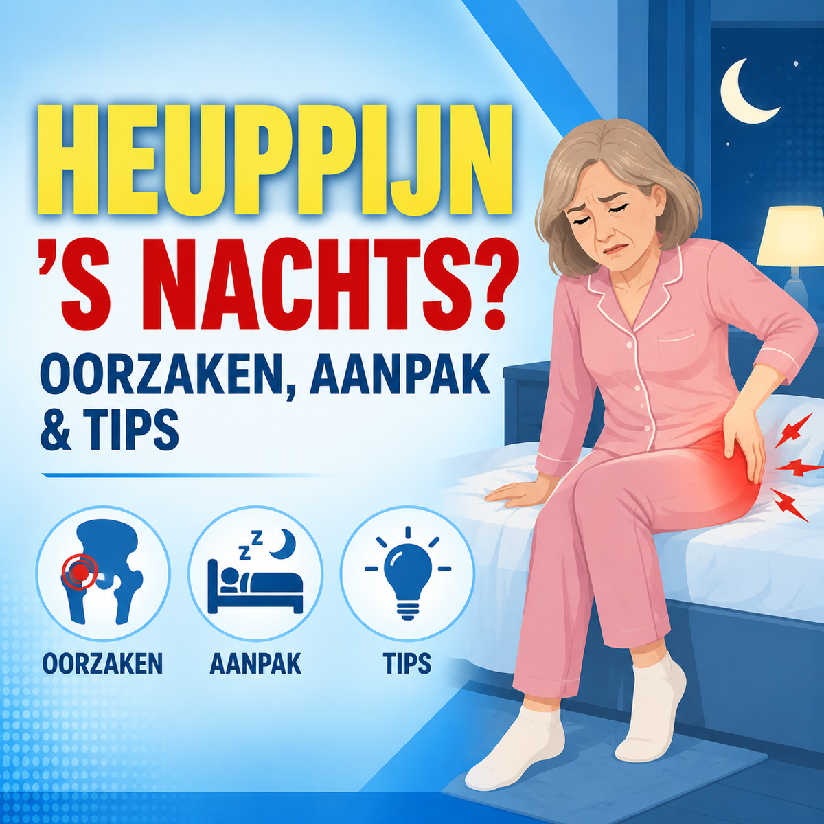 Heuppijn 's nachts en bij het slapen: oorzaken en aanpak