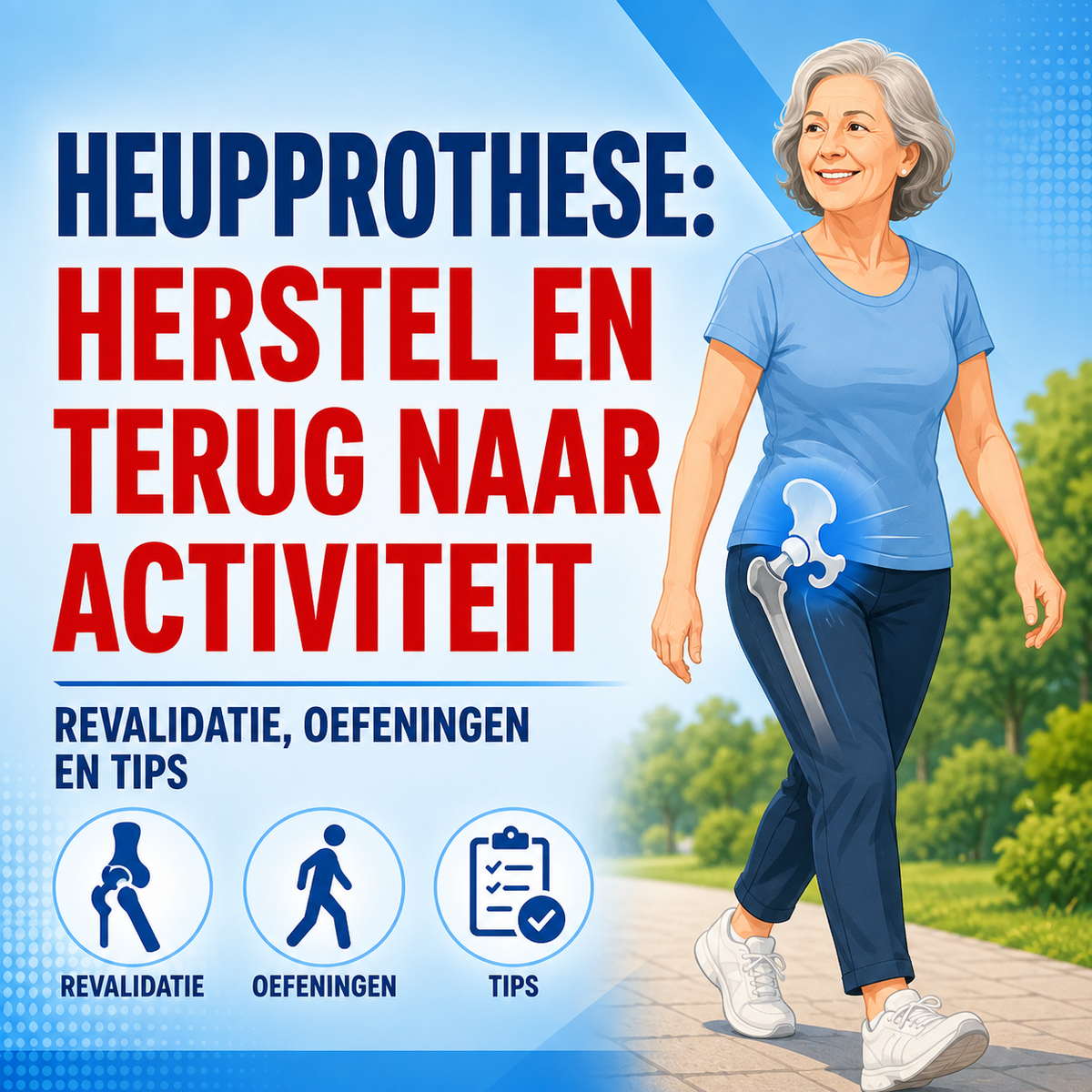Heupprothese: herstel, revalidatie en terugkeer naar activiteit