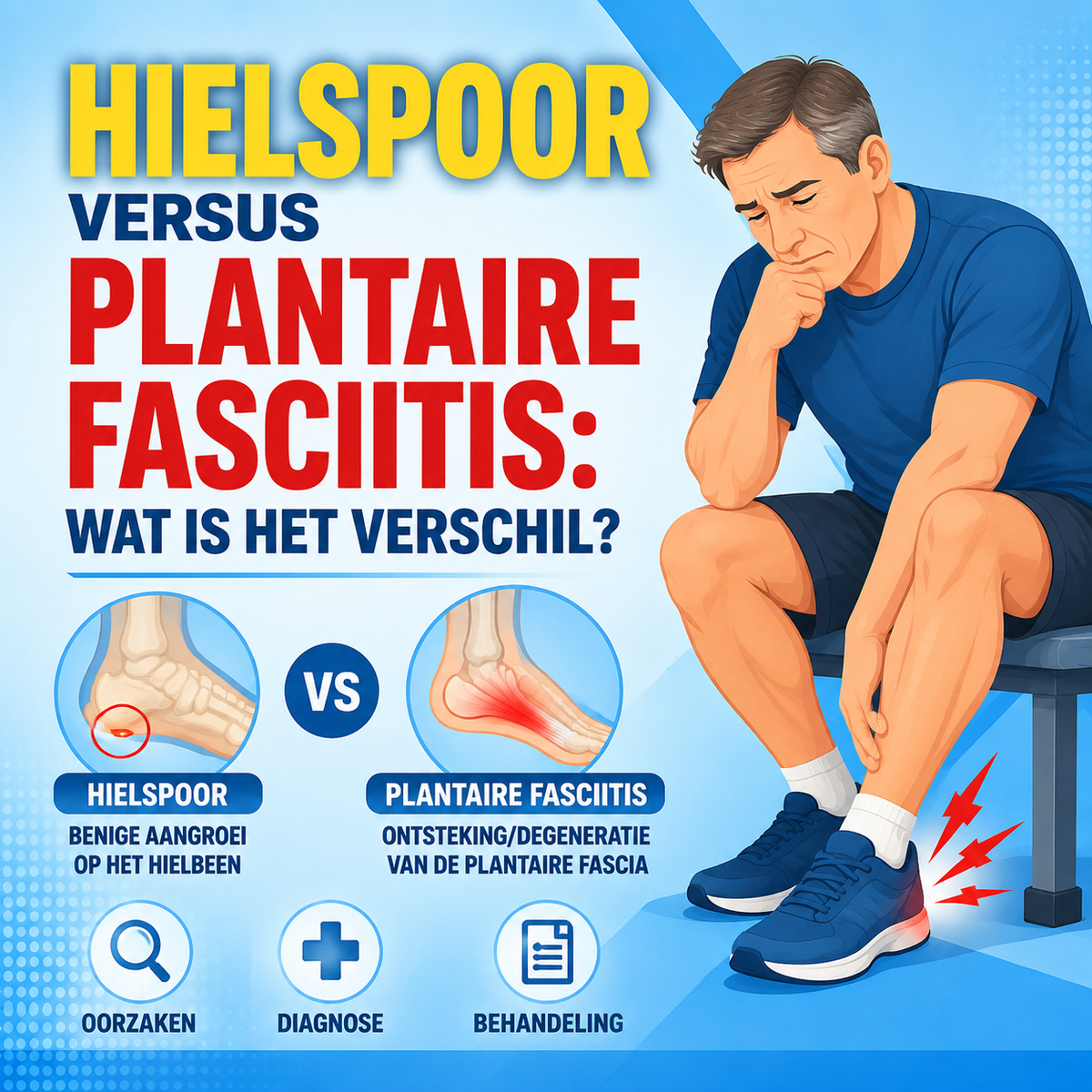 Hielspoor versus plantaire fasciitis: wat is het verschil?