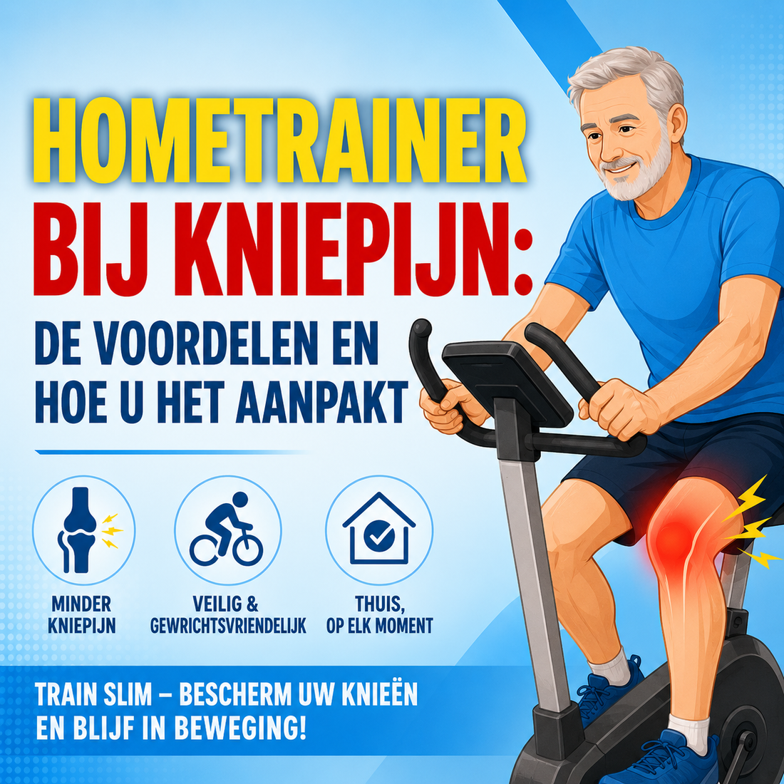 Hometrainer bij kniepijn: de voordelen en hoe u het aanpakt