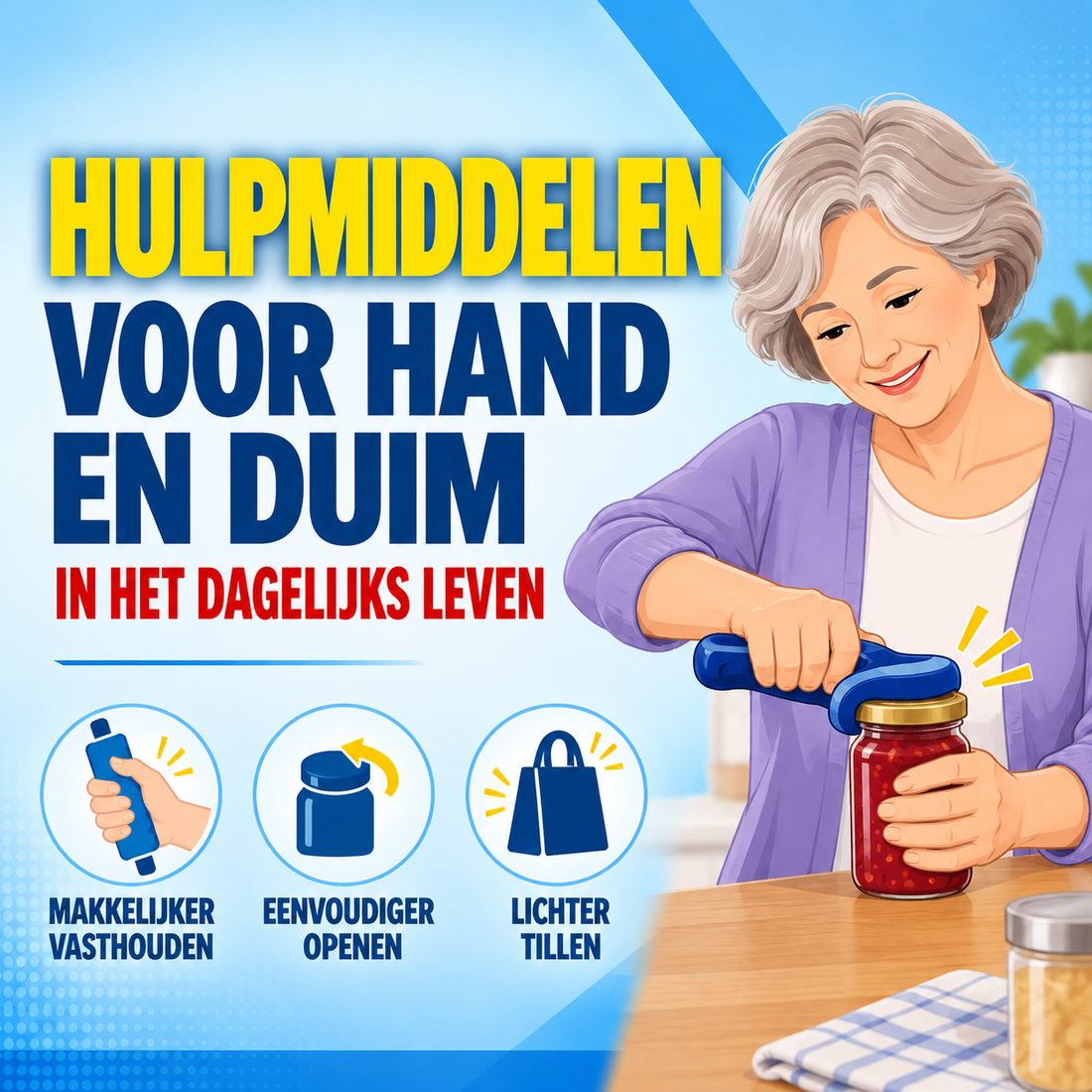 Hulpmiddelen voor hand en duim in het dagelijks leven