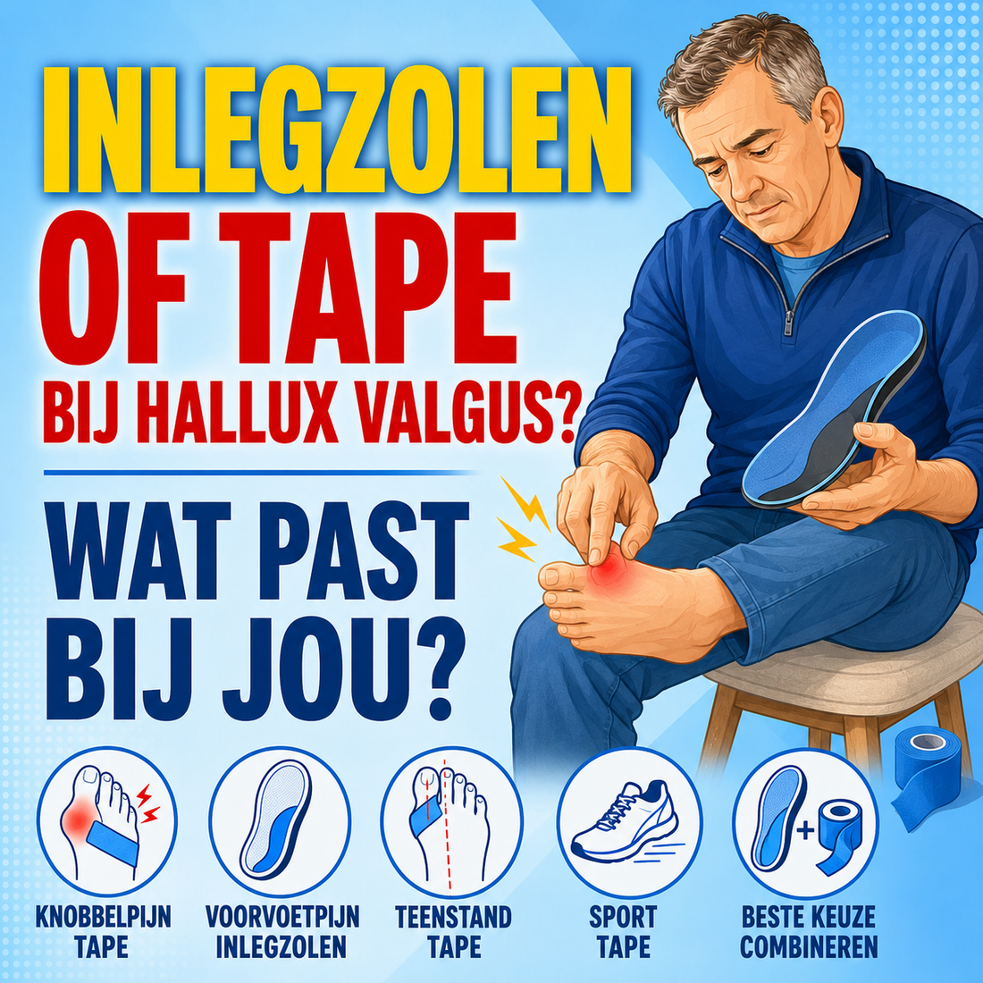 Inlegzolen of tape bij hallux valgus: wat past bij jou?