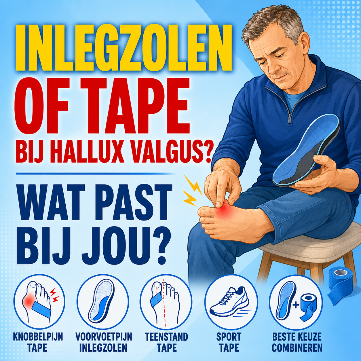 Inlegzolen of tape bij hallux valgus: wat past bij jou?